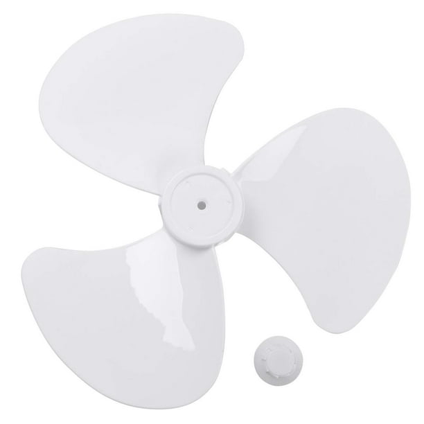 Hojas de repuesto de aspas de ventilador con cubierta de tuerca para ventilador de pedestal de pie para el hogar, accesorios para ventilador de mesa, color blanco, 16 pulgadas