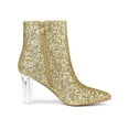 thumbnail image 3 of Unique Bargains Bottines à Paillettes à Talon Bloc Transparent pour Femmes, 3 of 8