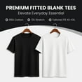 thumbnail image 3 of Men's Premium Fitted T-Shirt, Soft Stretch Cotton Crewneck Tee, Blank Shirts for Printing, Athletic Fit Plain Tee, (Black, Large, Pack of 1), 3 of 6