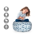 thumbnail image 2 of Whale Storage Toy Bag Chair, Big Size Mammal Fish in Oceans with Underwater Anchor Seaweed Bubbles Print, Stuffed Animal Organizer Washable Bag, Small Size, Pale Blue Multicolor, by Ambesonne, 2 of 3