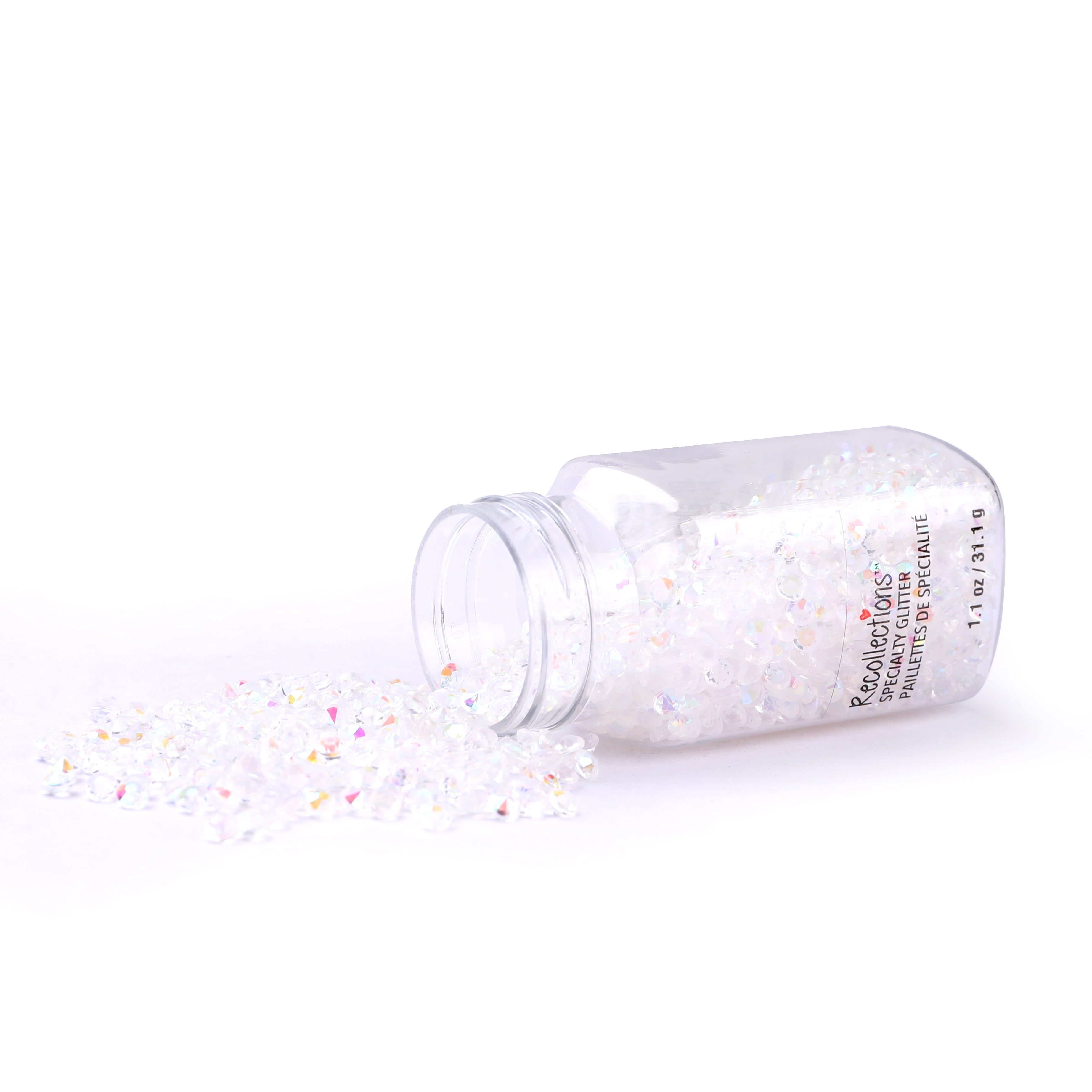 Recollections Clear Crystal Specialty Glitter - 1.1 oz. Jars, Acrylic Glitter for Crafts, Scrapbooking & DIY Projects, Assorted Colors, 12 Pack