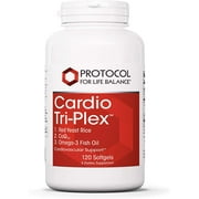 Protocol Cardio Tri-Plex - Heart Health Formula* - with Red Yeast Rice, CoQ10 & Omega-3 Fish Oil - DHA Dietary Supplements