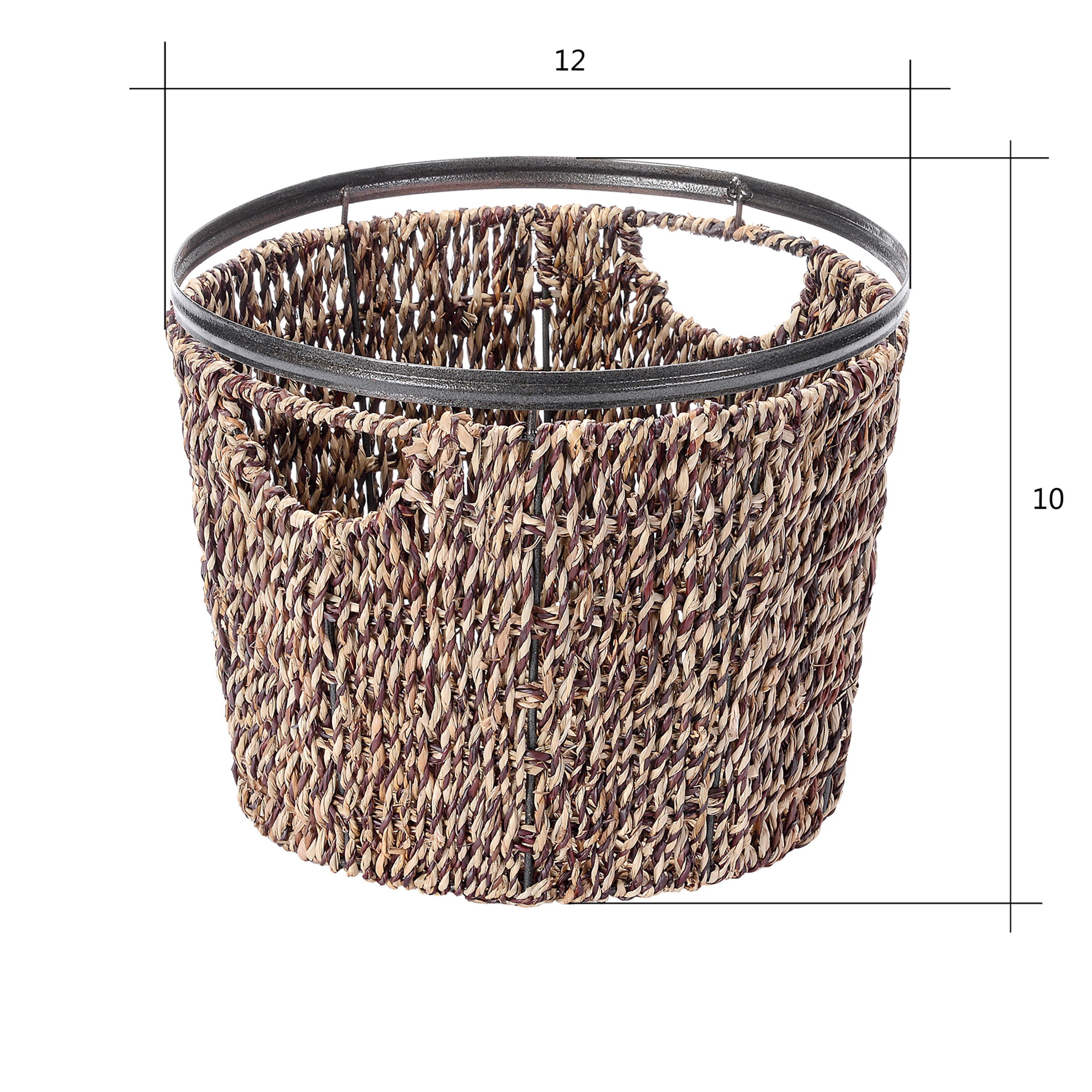 Toy and Miscellaneous Items Water Hyacinth Basket D12 x H8 Crafts Artera Round Handwoven Wicker Basket for Plant 