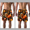 thumbnail image 3 of luoweisi Men's Beach Shorts Quick Dry Swim Trunks with Mesh Lining Thanksgiving Turkey M, 3 of 5