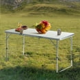 thumbnail image 5 of 4ft Camping Folding Table, Aluminum Portable Picnic Table with Adjustable Height, 3 Fold Lightweight Outdoor Table for Indoor Travel Beach and Party, 5 of 18