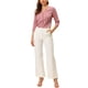 thumbnail image 2 of Blusa de mujer Inspire Chic con cuello en V, mangas 3/4, estampado de lunares y corazones, parte delantera con botones, color rosa, talla 3XL, 2 of 7
