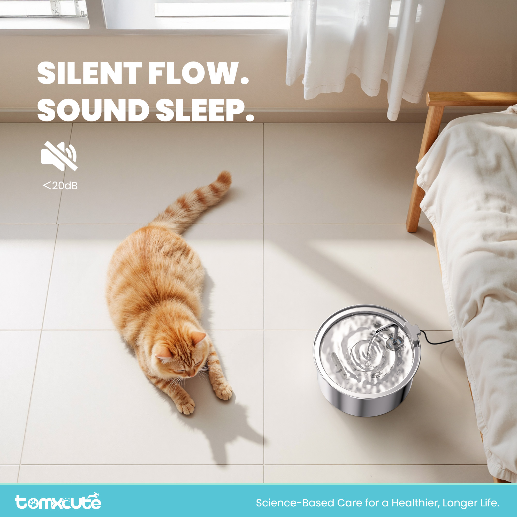 Cat Water Fountain 108oz/3.2L Stainless Steel - Ultra-Quiet Automatic Pet Fountain with 3 Filters for Cats & Dogs