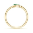 thumbnail image 2 of ANGARA Natural Nature Inspired Emerald Bypass Ring with Diamond Leaf in 14K Yellow Gold for Women (Size-6x4mm) | May Birthstone, Birthday, Anniversary, Jewelry Gift for Women | Natural Emerald Ring, 2 of 9