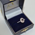 thumbnail image 3 of Oval Morganite Engagement Ring with Diamond Halo 14k White Gold 1.50ct, 3 of 4