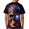 thumbnail image 5 of LAOLIUSN Men's Lightning Skull T-Shirt Patriotic Theme Tee American Flag Graphic Top, S-4XL, 5 of 7
