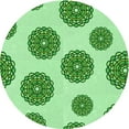 thumbnail image 1 of Ahgly Company Indoor Round Patterned Dark Lime Green Area Rugs, 5' Round, 1 of 6