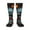 3 Black, variant on Flame Metal Skull print thigh-high socks, crafted for both men and women with a stretchy, high-opaque design perfect for daily wear