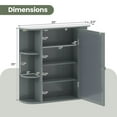 thumbnail image 3 of Costway Multipurpose Mount Wall Surface Bathroom Storage Cabinet Mirror Grey, 3 of 10