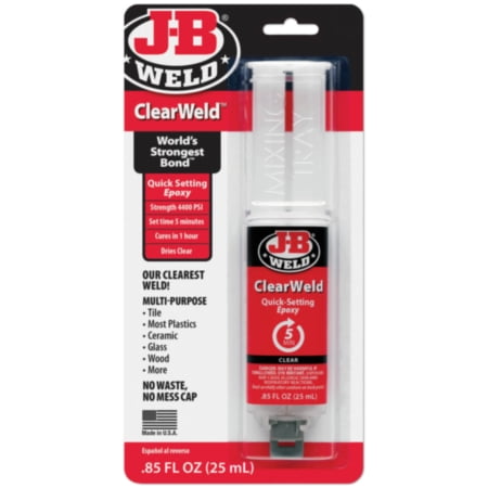 J-B Weld 50112 ClearWeld Epoxy Adhesive, Clear