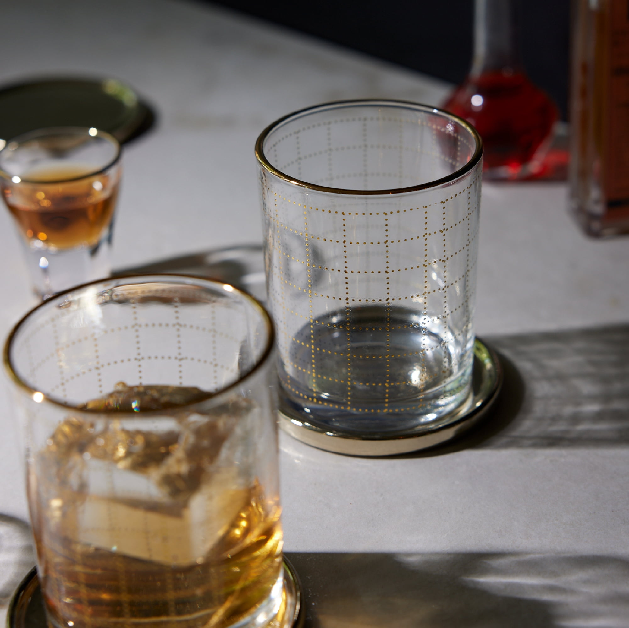 Thyme & Table 11 fl oz Square Print Whiskey Rocks Glass