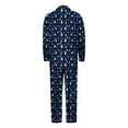thumbnail image 4 of Family Satin Christmas Pajamas Sets Silk Satin Button Down Sleepwear Long Sleeve Button Down Loungewear Sets 2 Piece Outfit Sets (Dad, Blue, Size XXXL), 4 of 10