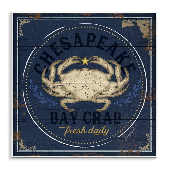 Stupell Industries Eclectic Fresh Crab Chesapeake Bay Wall Plaque Art, 12 x 12, by Jennifer Pugh