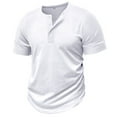 thumbnail image 3 of SOMOWI Men's T-Shirts Spring Short Sleeve Solid Color Letter Stripe Stitching White Fall Tops Trendy S, 3 of 9