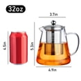 thumbnail image 2 of PARACITY 32oz/ 950ML Borosilicate Glass Stovetop Teapot with Removable 18/8 Stainless Steel Inf for Blooming & Loose Leaf Tea, Camping & Travel, 2 of 8