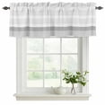 thumbnail image 2 of Grey Stripe Valances for Windows, Modern Abstract Monochrome Geometric Light Filtering Kitchen Curtains, Rod Pocket Window Valance Curtains for Living Room Bedroom, 42" W x 18" L, 2 Panels, 2 of 9