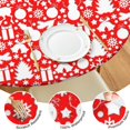 thumbnail image 4 of Red Christmas Deer and Gift Pattern Round Fitted Tablecloth with Elastic Edge,Dining Table Cover Waterproof,Outdoor Round Tablecloth for Camping,Dining,Indoor and Outdoor, 4 of 7