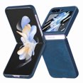 thumbnail image 1 of Nalacover for Samsung Galaxy Z Flip5 Slim Folding Case with Screen Protective Film, Skin-Feel Vintage Premium PU Leather Shockproof Anti-Scratches Cover for Samsung Galaxy Z Flip5,Blue, 1 of 11