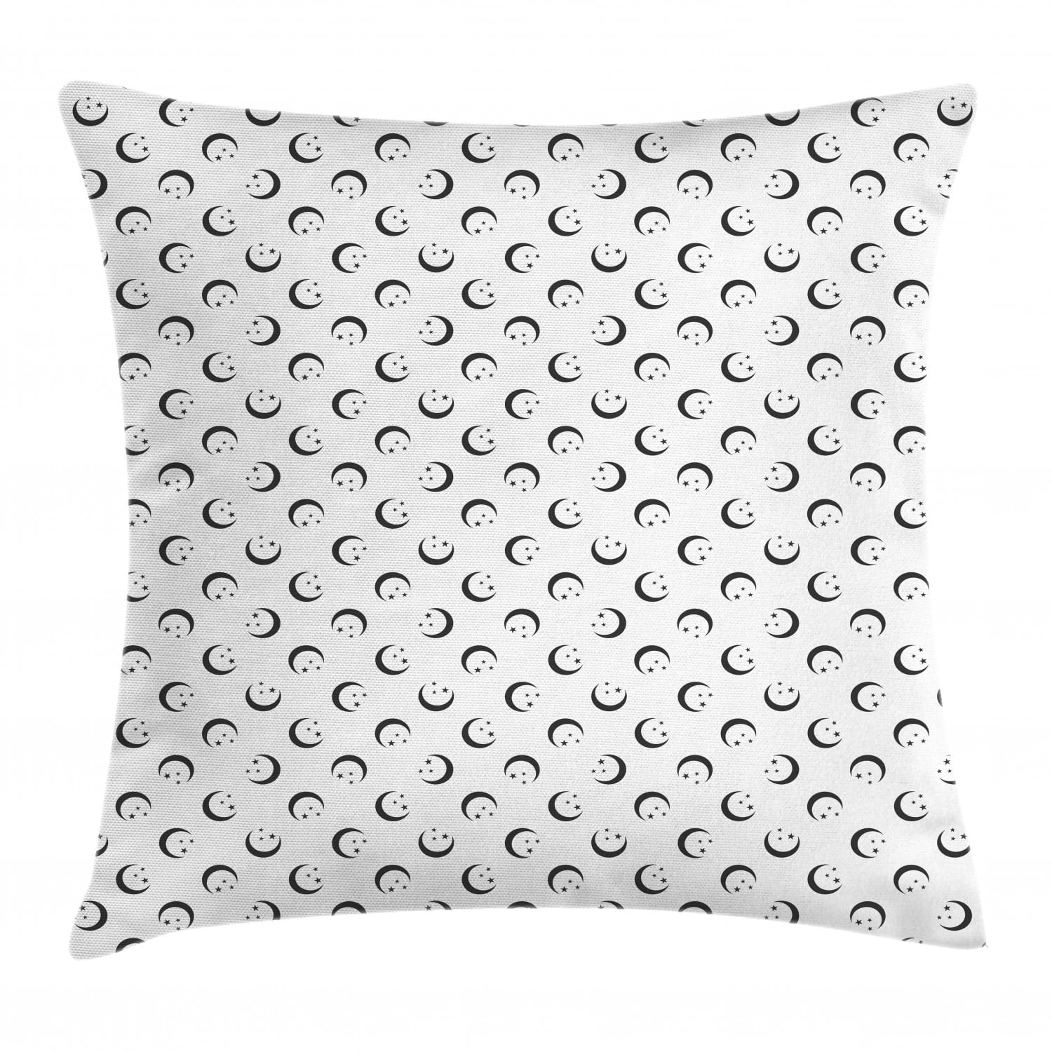 Half Moon Throw Pillow Cushion Cover, Crescent Stars Arrangement