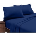 thumbnail image 4 of Hotel Luxurious, 1800 Series Super Soft Embroidery 4 PC Sheet Set (King Navy Blue), 4 of 4