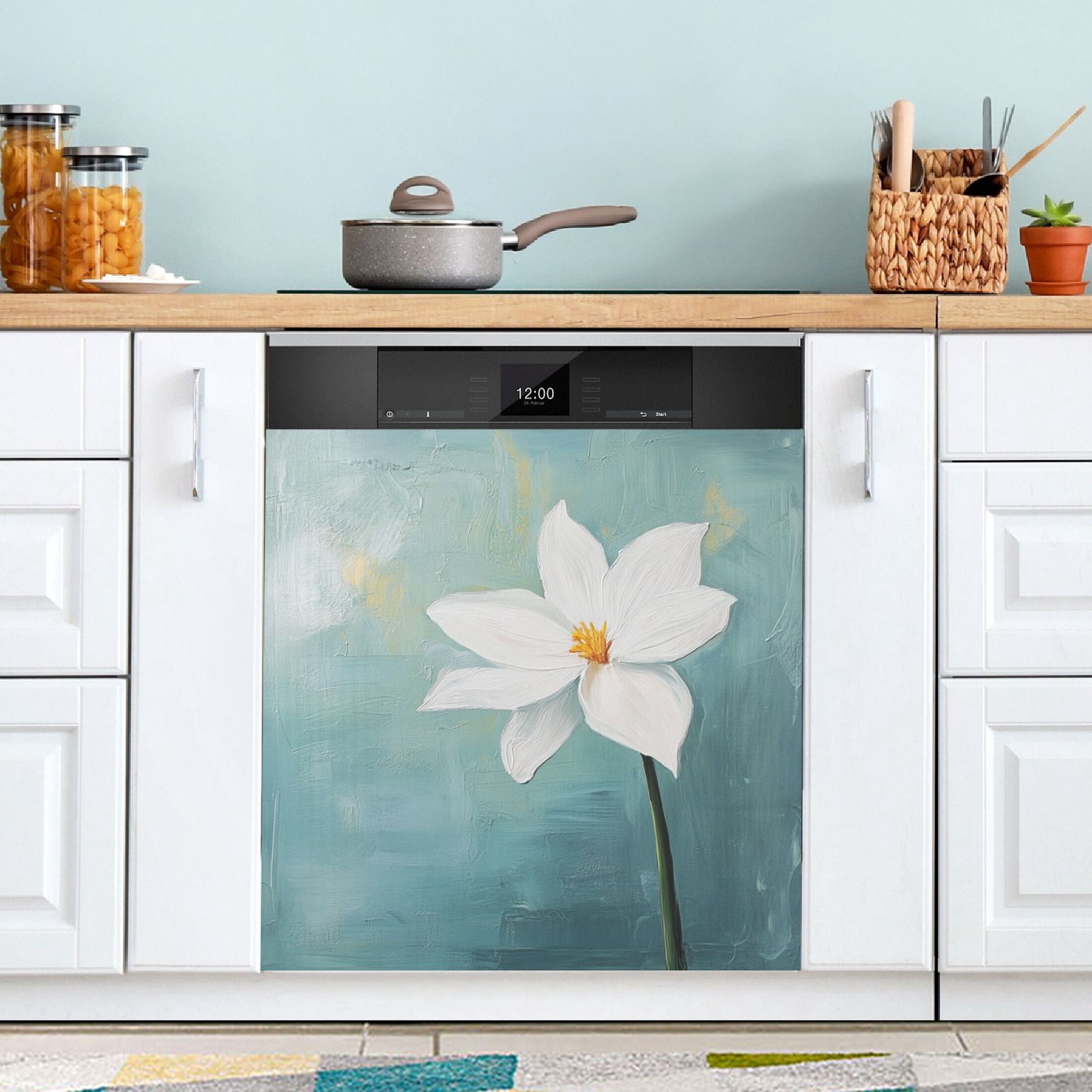 Dishwasher Magnetic Sticker 23x26 Inch Refrigerator Magnetic Sticker Washing Machine Magnetic Sticker Kitchen Panel Magnetic Sticker Home Decor Super Cool Big Flowers