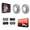 thumbnail image 1 of Transit Auto Front Coated Disc Brake Rotors and Semi-Metallic Pads Kit for Car Toyota Tundra Sequoia KGF-100231, 1 of 11