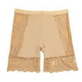 thumbnail image 2 of Crunowin Women's Solid Color High Waisted Shaping Shorts Seamless Hip Lifting Lace Panties Khaki Size L, 2 of 9