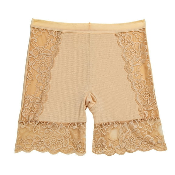 Ohufall Boyshorts Underwear for Women Sexy Solid Color Lace High Waist Tummy Control Boxer Brief Stretchy Breathable Slim Fit Hip Lift Panty