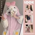 thumbnail image 2 of Sanrio-Pijama Kawaii My Melody con capucha para mujer, camisón de terciopelo Coral para el hogar, ropa de invierno para mantener el calor, felpa de Anime rosa, 2 of 3