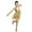 Gold, variant on Bearichfupo Girls Party Dancewear Ballroom Dance Dress Girl's Sequined Fringe Latin Practice Dresses + Sleeves, Sizes 12-13 Years