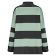 thumbnail image 5 of WEIYLL Women Oversized Fall Half Zipper Turtleneck Striped Tops Long Sleeve Color Block Cardigan Sweatshirts Green, 5 of 5