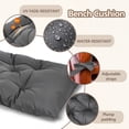 thumbnail image 6 of Yeerswag 59" x 20" x 4" Dark Grey Bench Outdoor Seating Cushion, Waterproof, Machine Washable, 6 of 7