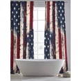 thumbnail image 5 of Independence Day Sheer Curtains 2 Panels Set U.S. Flag Themed Five-Pointed Star Retro Wood Grain Sheer Window Curtains Light Filtering Rod Pocket Voile Drapes for Bedroom Living Room 52"X96", 5 of 9