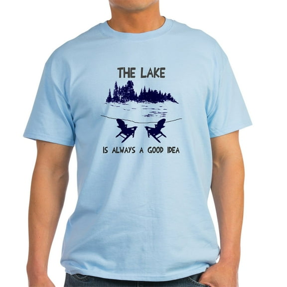 CafePress - The Lake Is Always A Good Idea Light T Shirt - Men's Classic Graphic T-Shirt