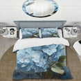 thumbnail image 2 of Designart "Blue Hydrangea Subtle Charm" Floral Bedding Covert Set - Hydrangea Blue Traditional Bed Set With 2 Shams, 2 of 6