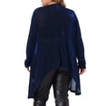 thumbnail image 3 of Agnes Orinda Women's Plus Size Sparkly Cardigan Metallic Shrug Long Sleeve Shiny Sequin Party Cardigan 3X Royal blue, 3 of 6