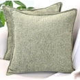 thumbnail image 2 of 24x24 pillow covers Olive Green Set of 2, Textured Chenille Large Square Cushion Covers / Pillow Shams, Oversized Soft Pillowcases For Sofa Throw Pillows, 2 of 8