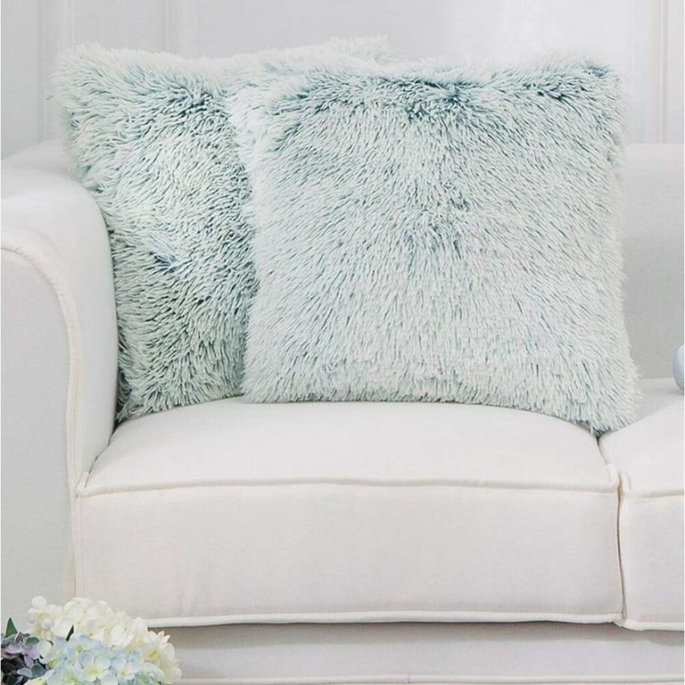 Cheer Collection Luxuriously Soft Faux Fur Throw Pillow With Inserts, Set  Of 2 - Marble Brown (18” X 18”) : Target