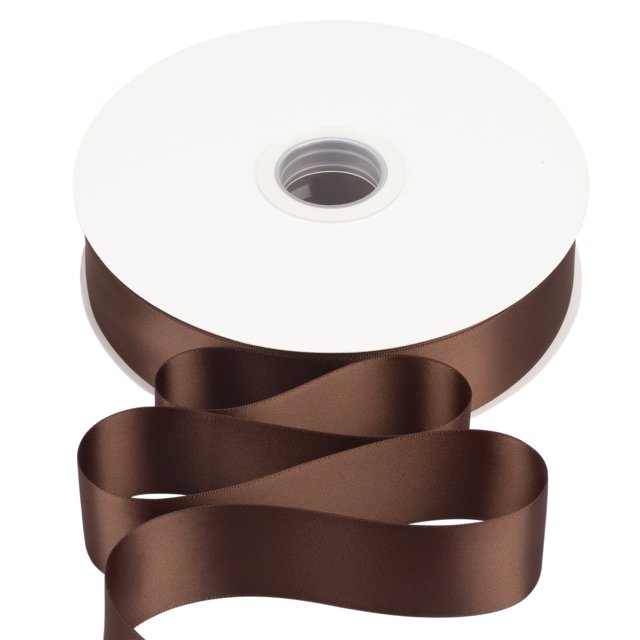 Joycrosso 1 1/2 Inch Brown Solid Satin Ribbon, 100 Yards Double Faced Satin for Gift Wrapping Floral Bouquets Wedding Party Decoration