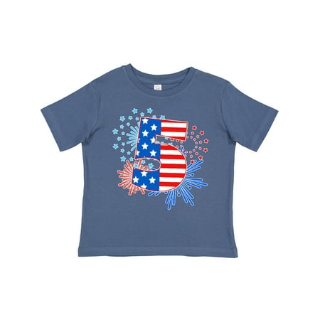 

Inktastic Fifth Birthday- Fourth of July Fireworks Gift Toddler Boy or Toddler Girl T-Shirt