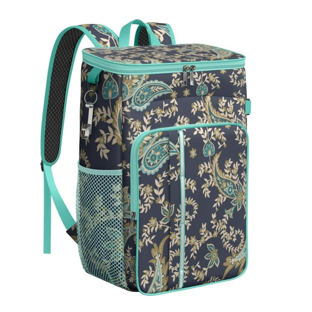 Colorful Boho Insulated Cooler Backpack - 20L Soft Cooler Bag with Mandala Design, Leakproof & Easy to Clean, Perfect for Camping, Beach, and Road Trips, Artistic Elegance