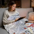 thumbnail image 5 of Merry Christmas Flannel Blanket for Bed,Travel and Camping, Xmas Tree Snowman Elk Winter Robin Bird Super Soft Cozy Blanket for All Seasons 50"x80", 5 of 9