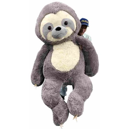 Giant Stuffed Sloth 7 Feet Tall 84 Inches Soft 213 cm Big Plush Huge Stuffed Animal Gray Color