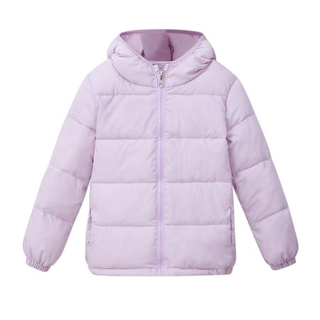 

Rovga Toddler Kids Boys Girls Winter Warm Jacket Outerwear Solid Coats Hooded Down Fill Outwear Toddler Boy Clothes