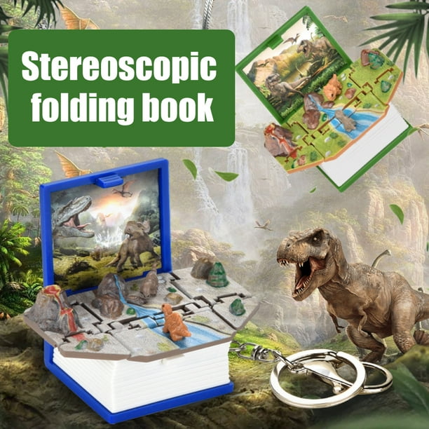 llaveros en miniatura con forma de libro de astronomía en 3D con forma de dinosaurio, llavero con forma de libro en miniatura, llavero con forma de mochila, juguete sen