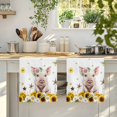 thumbnail image 4 of Pig Sunflower Western Kitchen Towels Set of 4, Farmhouse Daisy Garden Floral Absorbent Dish Towels for Kitchen, Microfiber Hand Towel, Quick Drying Tea Towel for Cleaning Decorative Dishcloths, 4 of 7